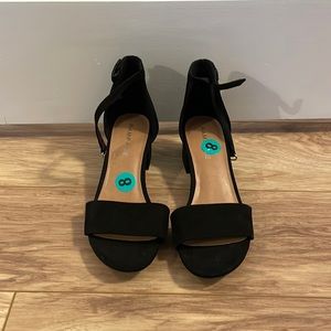 Rampage black suede sandals